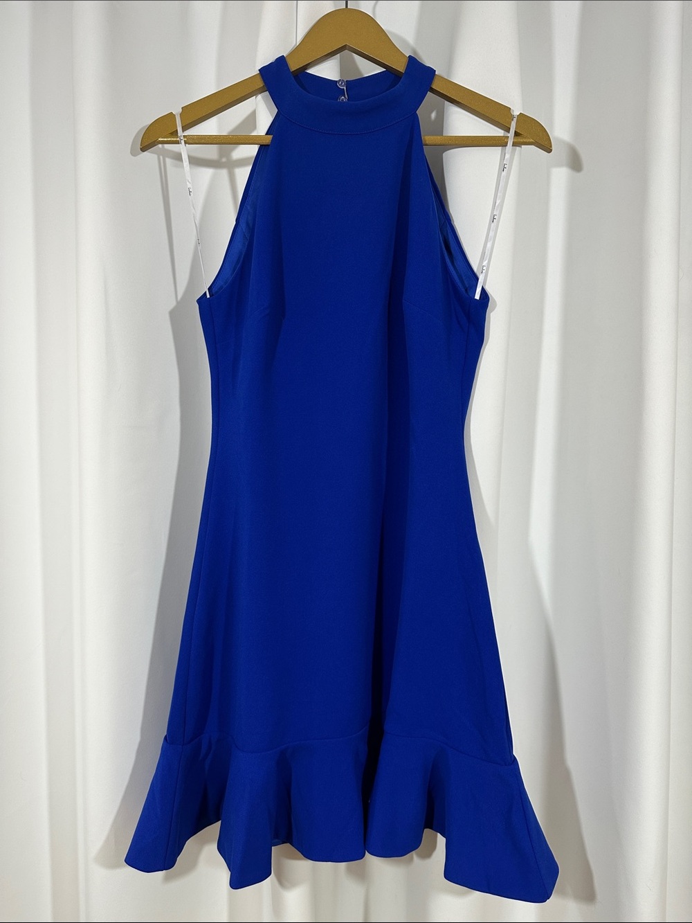 Lulus Royal Blue Mock Neck Fit Flare Dress Size Small Cocktail Summer